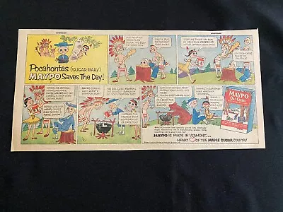 #01 MAYPO OAT CEREAL Sunday Comics Section Ad 1950's POCAHONTAS SAVES THE DAY! • $7.99