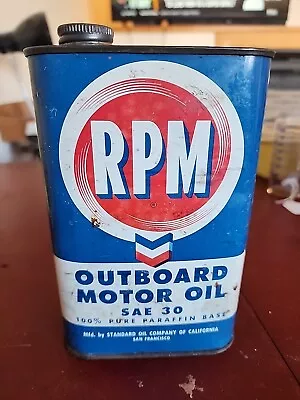 Vintage  Rpm  32 Oz 1 Qt Outboard Motor Oil Can • $25