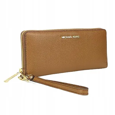 Michael Kors Women's Jet Set Travel Large Continental Wallet Bnwt Color Luggage • $79.50