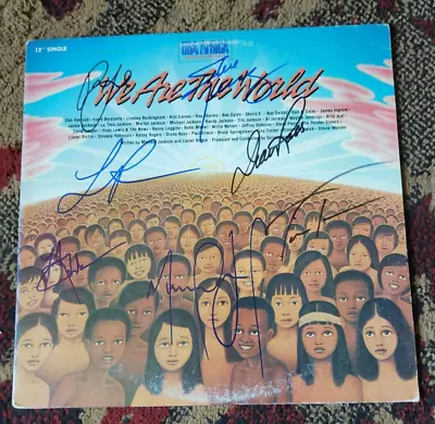 Michael Jackson (+5) Signed WE ARE THE WORLD 1985 LP US2-05179 • $125