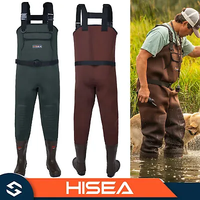 HISEA Bootfoot Fishing Chest Waders 4.5mm Neoprene Waterproof Hunting 200G Boots • $89.89