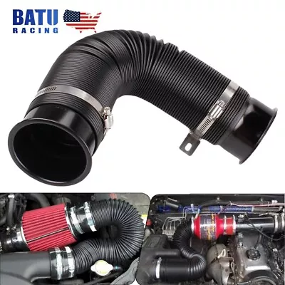 Filter Car Inlet Bellows Air Intake Pipe Cold Feed Flexible Duct Induction Kit • $20.99