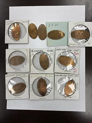 11 Elongated Pennies Random Older Designs - Copper Zinc And Wheat Pennies • $32.95