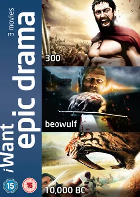 300/Beowulf/10000 B.C. DVD (2008) Gerard Butler Snyder (DIR) Cert 15 3 Discs • £2.48