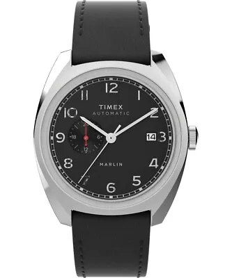 Mens Automatic Wristwatch TIMEX MARLIN TW2V62100 Leather Black • $506.39