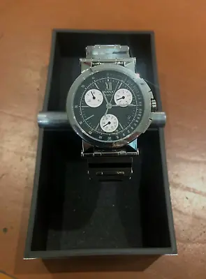 Vintage Movado Vizio Chronograph Men's Watch Black Dial-full Set • $1000