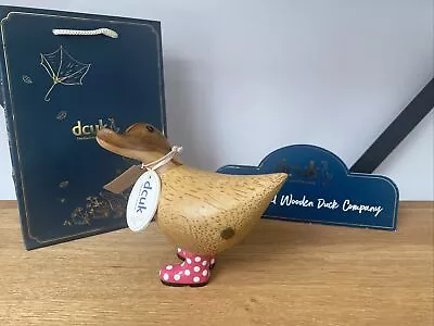 £15 • Buy DCUK The Original Wooden Duck Company Pink Spotty Polka Dot Wellies - ‘Minnie’
