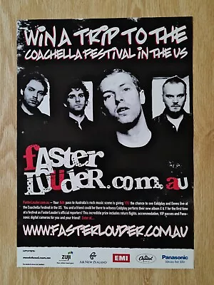 Coldplay -Competition To See Them At 05 Coachella Festival Original Promo Poster • $10