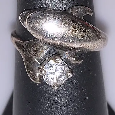 Kabana Beautiful Unique Rare Dolphin With A CZ Stone Ring Size 6.75 * • $89.99