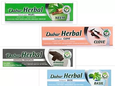 £6.59 • Buy Dabur Clove Neem Basil Charcoal Herbal Toothpaste 100ML No Added Fluoride