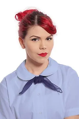 $18.98 • Buy Womens Blue Peter Pan Collar Button Up Blouse - Sz XS To 2X - 50s Style -Hey Viv