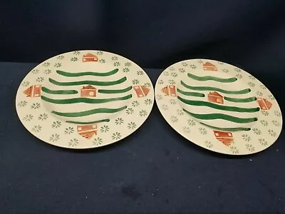 Vintage At Home Log Cabin Set/2 Decorative Homeware Plates Very Unique! • $11.99