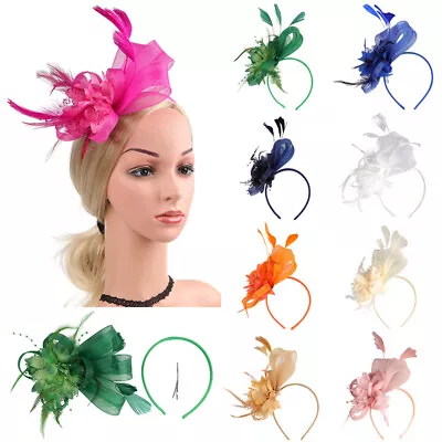 $10.69 • Buy Hair Clip Feather Fascinator Headband Aliceband Royal Ascot Ladies Day Races✿