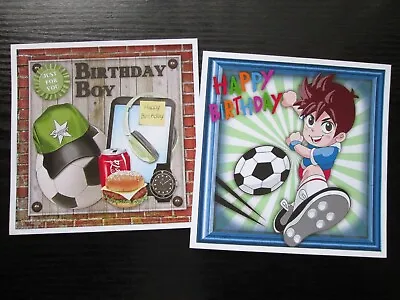 £1.30 • Buy NEW ===  2 X  FOOTBALL  BIRTHDAY BOY ---Card Toppers Great For Male /Boy Cards
