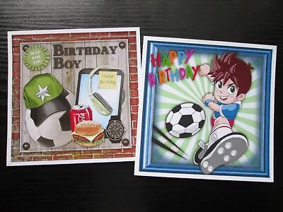 £1.30 • Buy SET OF  2 X  FOOTBALL  BIRTHDAY BOY ---Card Toppers Great For Male /Boy Cards