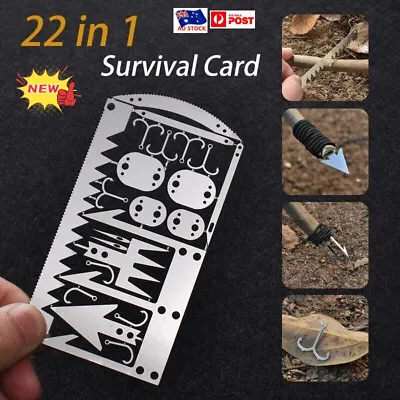 AU Fishing Gear Fishing Hook Card Outdoor Camping Multifunctional Survival Tools • $12.73