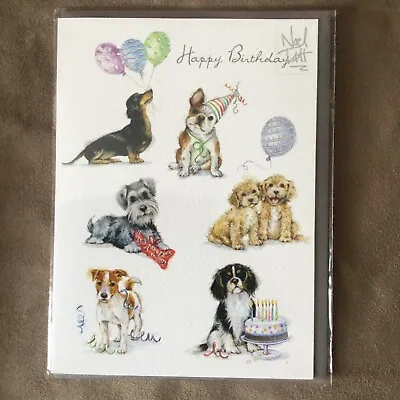 Noel Tatt Birthday Greeting Card Dog Design Jack Russel Dachshund • £1.95