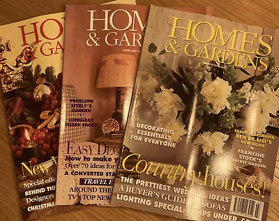 HOMES & GARDENS  Interiors Magazine 3x Back Issues -JanFebMarch 1994  • £15.79