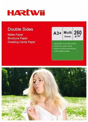 A3 Plus A3+ Matte Photo Paper 260Gsm Double Side Matt Print  Inkjet Paper 13x19  • £23.99