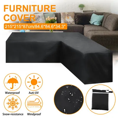 $45.99 • Buy Waterproof L Shape Furniture Cover Outdoor Garden Rattan Corner Sofa Protective