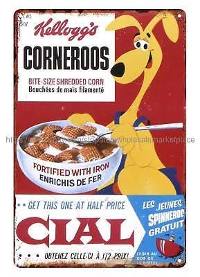 Garage Wall Posters 1968 Corneroos Cereal Metal Tin Sign • £15.28