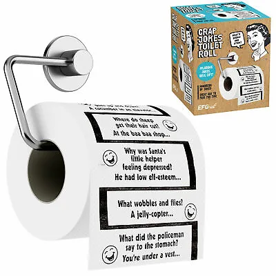 £5.99 • Buy Crap Jokes Toilet Paper Roll - Hilarious Jokes - Secret Santa - Xmas Fun Game