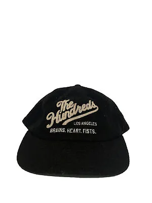 THE HUNDREDS Los Angeles Brains Heart Fists Black Adjustable Hat Wool Blend • $29.99