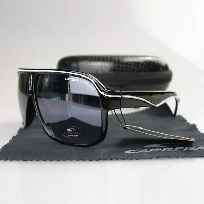Men Women Retro Sunglasses Unisex Square Bright Black Frame Carrera Glasses C19 • $24.99