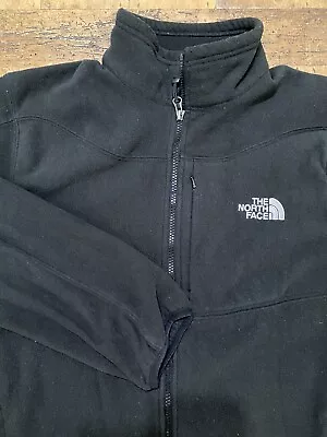 The North Face Men’s Jacket Zipper Front Pocket Black Logo Size L Softshell • $23.99