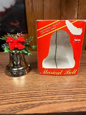 1980 Vintage Perry Christmas / Xmas Musical Bell With Holly & Box -works • $25