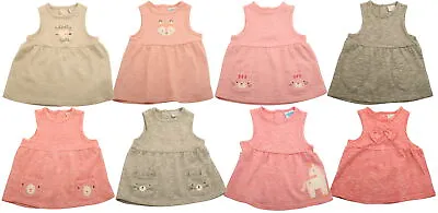 Ex-Store Baby Girls Cotton Rich Pinafore Dress • £4.99