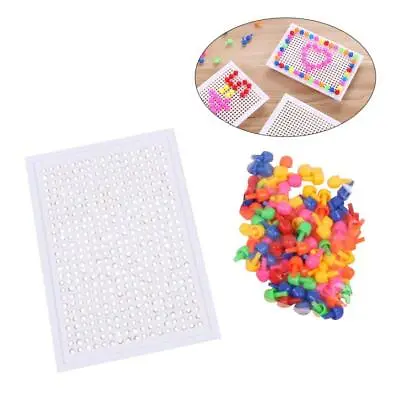 Kids Color Mosaic Peg Board Jigsaw Puzzle Mushroom Nail Educational Toy Set Gift • $6.90