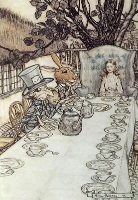 £3.99 • Buy Alice In Wonderland Mad Hatters Tea Party Arthur Rackham Art Print Poster A4