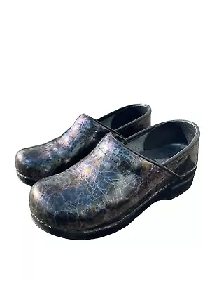 Dansko Professional Patent Iridescent Clog Slip On Black Size 40 Women’s 9.5 • $20