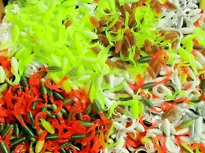 50ct ASSORTED MIX 2  TRIPLE Tail RING GRUBS Crappie Fishing Lures Panfish Baits • $9.99