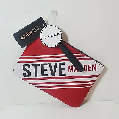 Steve Madden Wristlet Pouch Women's Travel Case Bag Red Logo Flat Pouch • $18.71