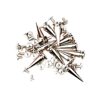 $3.22 • Buy 10Pcs Silver Spots Cone Screw Metal Studs Leather Craft Rivet Bullet Spikes New
