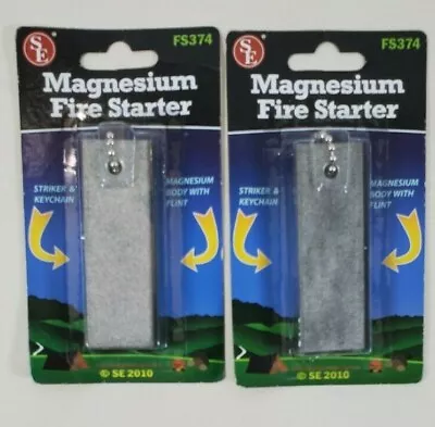 Lot Of 2 Magnesium Fire Starters Block Emergency Flint Survival Camping  • $12.99