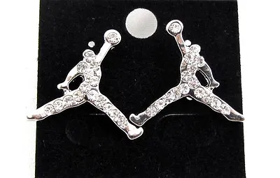 Iced Michael Jordan 23 Jumpman Logo Hip Hop Earrings Cz Stud Basketball • $6.68