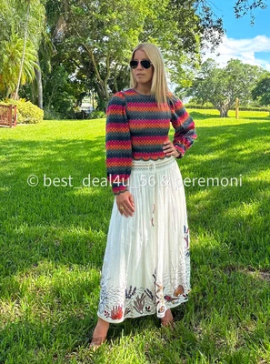 $52 • Buy Zara Womens Long Embroidered Skirt White Color. Size (various)