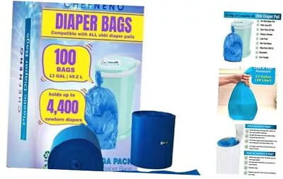Disposable Diaper Pail Refill Plastic Bag (100 Count) Compatible With Ubbi  • $31.81