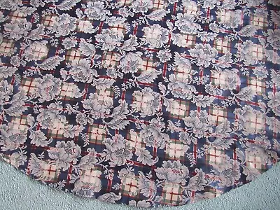 80  Round Damask Tablecloth Blue Burgundy Green Gold Beige Plaids Cream Flowers • $26.95