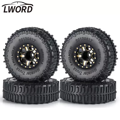 1.0 Tires And Beadlock Wheel Rims For 1/18 TRX4M 1/24 RC Car Axial SCX24 Upgrade • $26.75