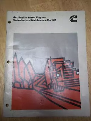 Cummins Automotive Diesel Engines Operator/Maintenance Manual~Trucks~V6-V8 • $10.98