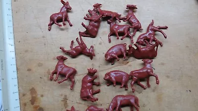 Marx Farm Animals Livestock LOT OF 15 BROWN • $9.99