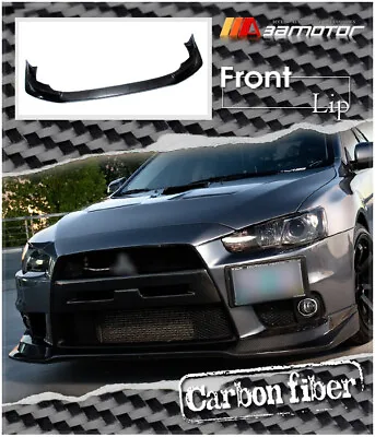 Carbon Fibre V Style Front Bumper Lip Spoiler Fits Mitsubishi Evolution X EVO 10 • $879.99