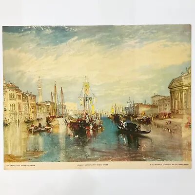 The Grand Canal Venice Turner Antique Art Print Lithograph Unframed 1937  • $19.98