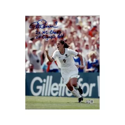 Mia Hamm USWNT Autographed Inscribed 2x WC Champ Olympic Gold 8x10 (Steiner CX) • $199.99