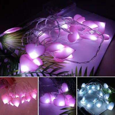 £3.59 • Buy Love Heart Battery Fairy String Wire LED Indoor White Lights Bedroom Home Decor