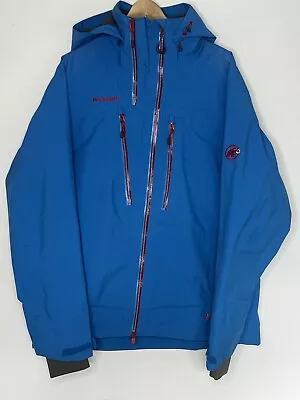 Mammut Aleyska Swiss Design Gore-Tex Hooded Snow Ski Jacket Blue Size XL • $321.02